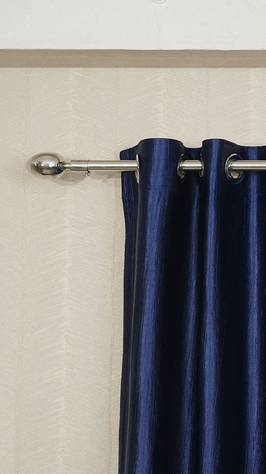 🪟 Branded Navy Blue Colour Crush Fabric Semi-Blackout Curtains  Elegant | Premium | Bestseller