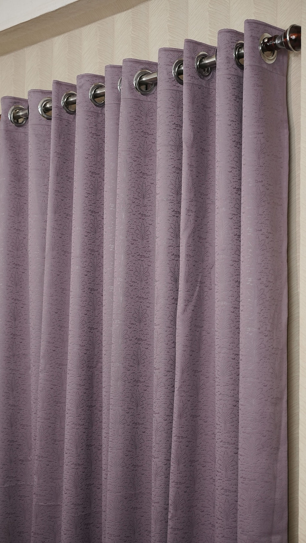 Lavender Color Blackout Curtains with Embossed Design – Elegant, Functional & Affordable Luxury