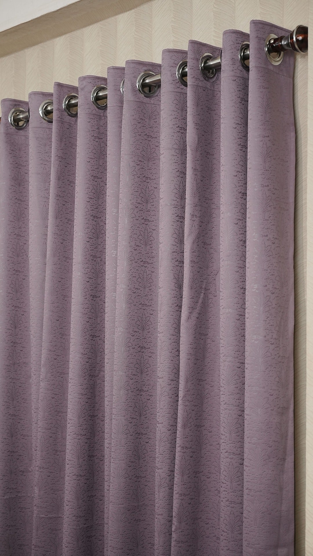Lavender Color Blackout Curtains with Embossed Design – Elegant, Functional & Affordable Luxury
