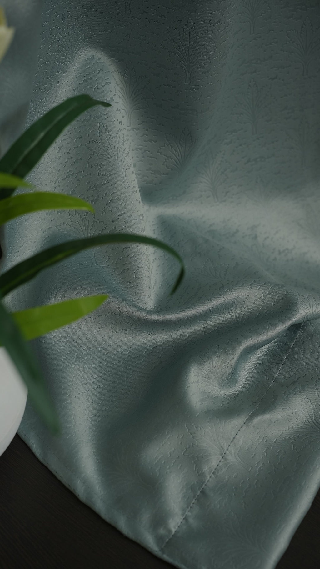 Seagreen blackout embossed curtain