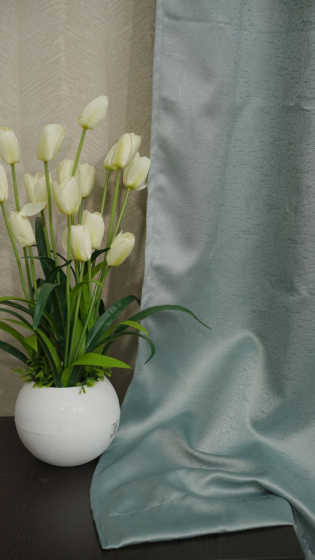 Seagreen blackout embossed curtain