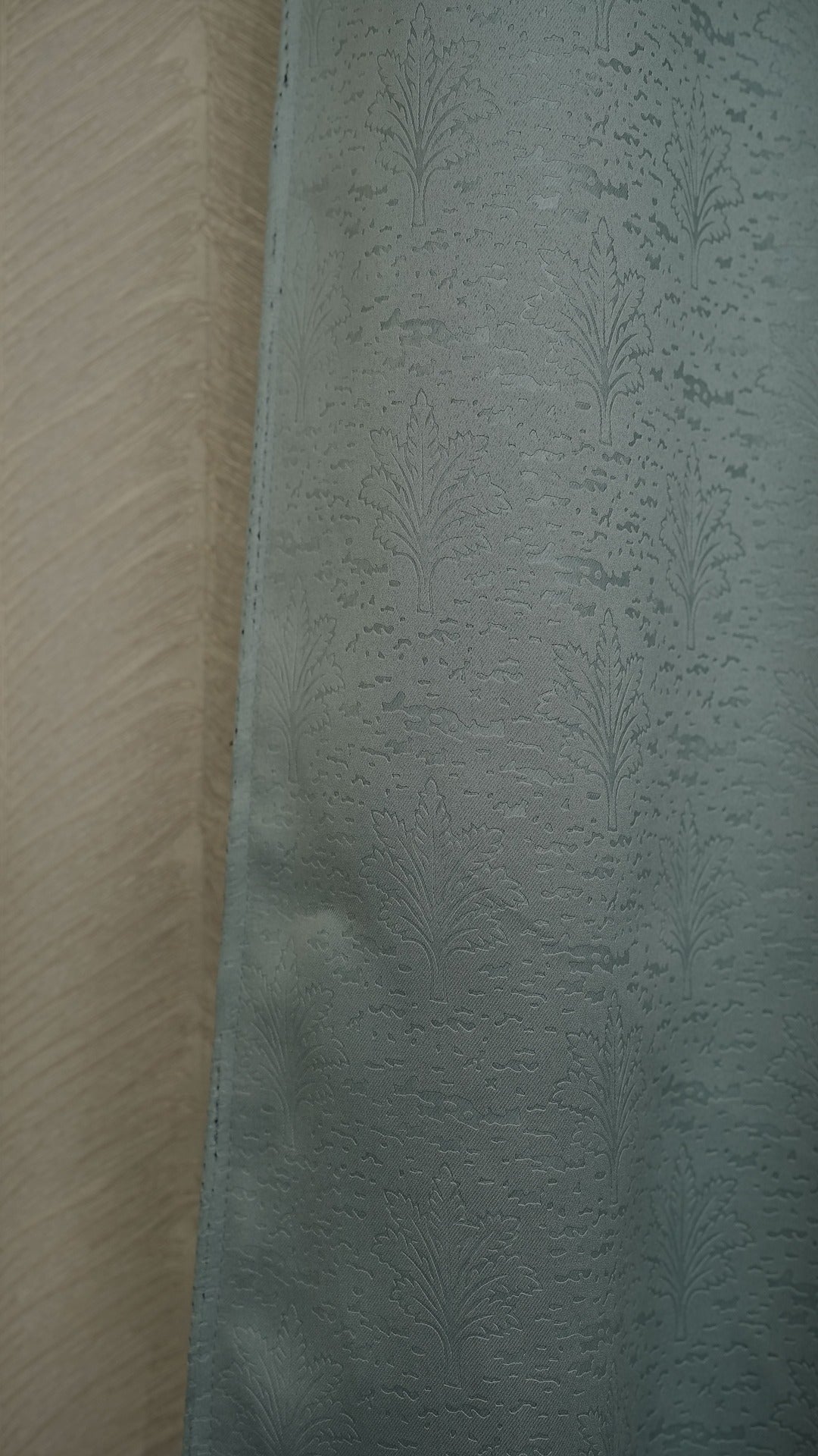Seagreen blackout embossed curtain