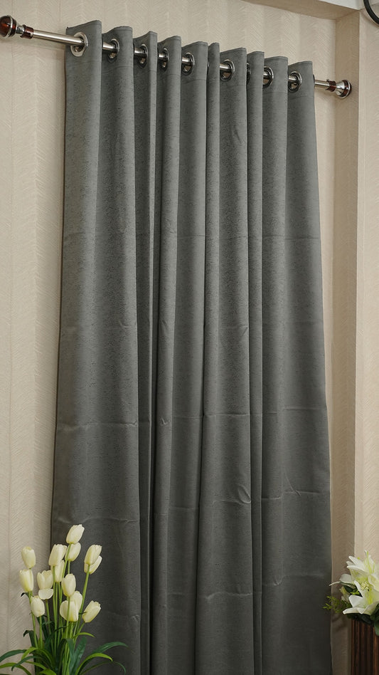 Grey Embossed Blackout Curtains 1 piece