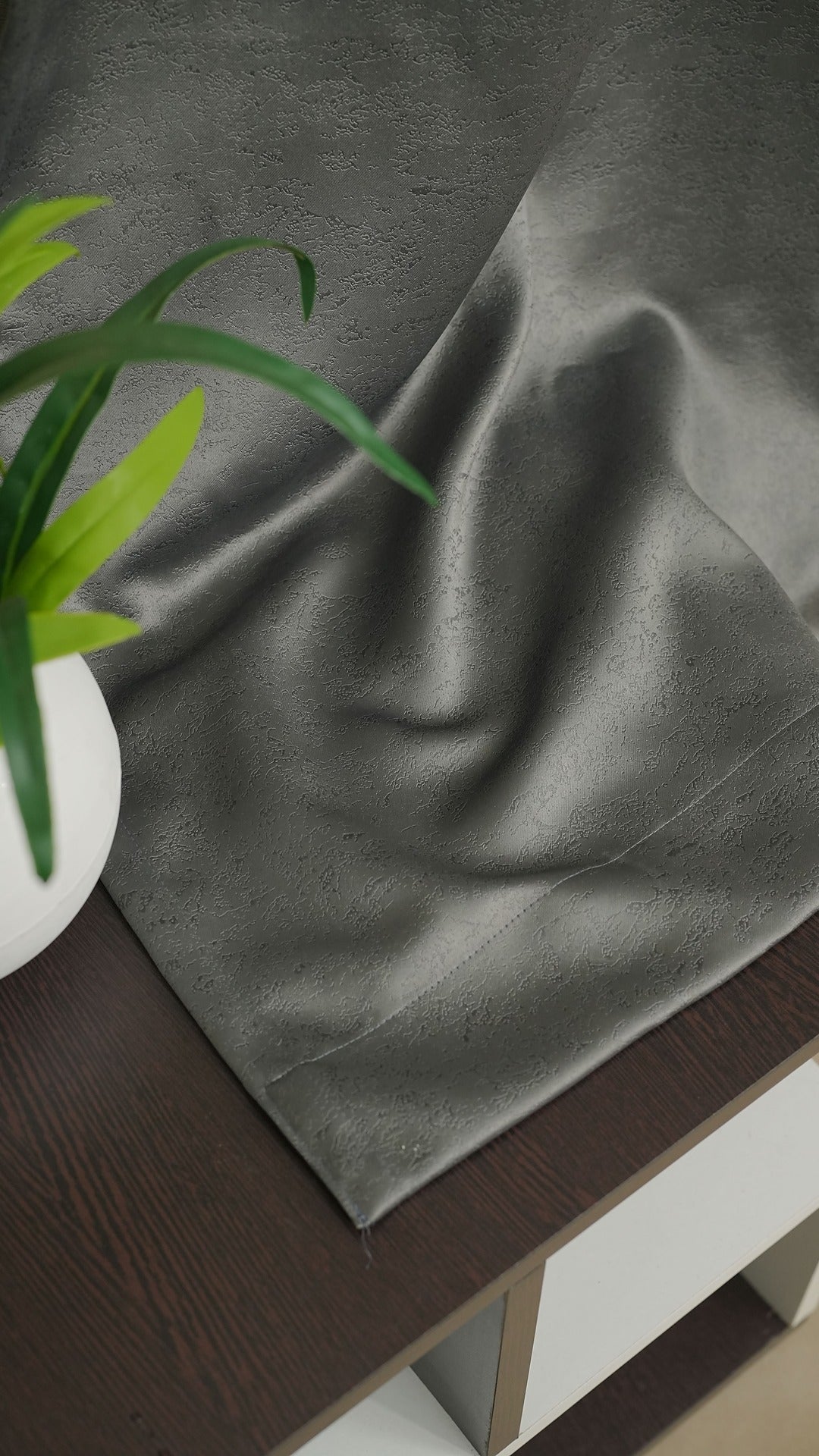 Grey Embossed Blackout Curtains 1 piece