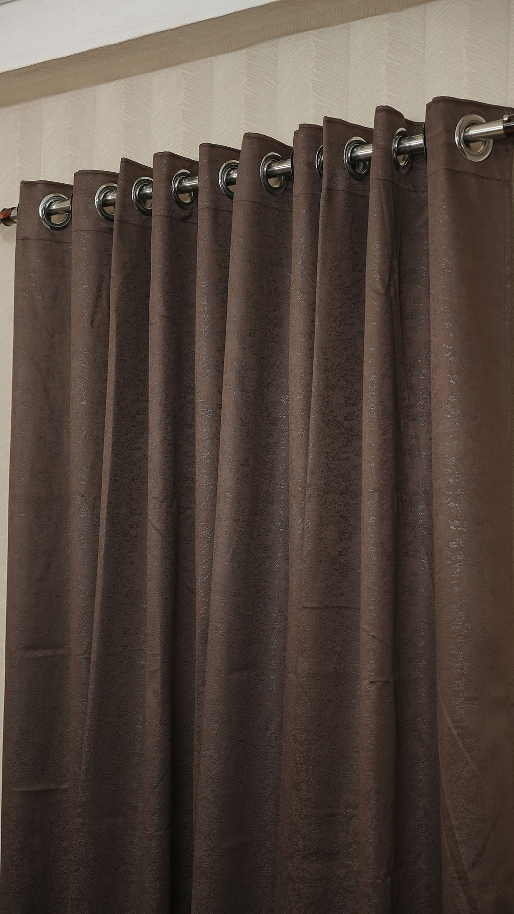 Coffee Brown Color Blackout Curtains with Embossed Design – Elegant, Functional &amp; Affordable Luxury