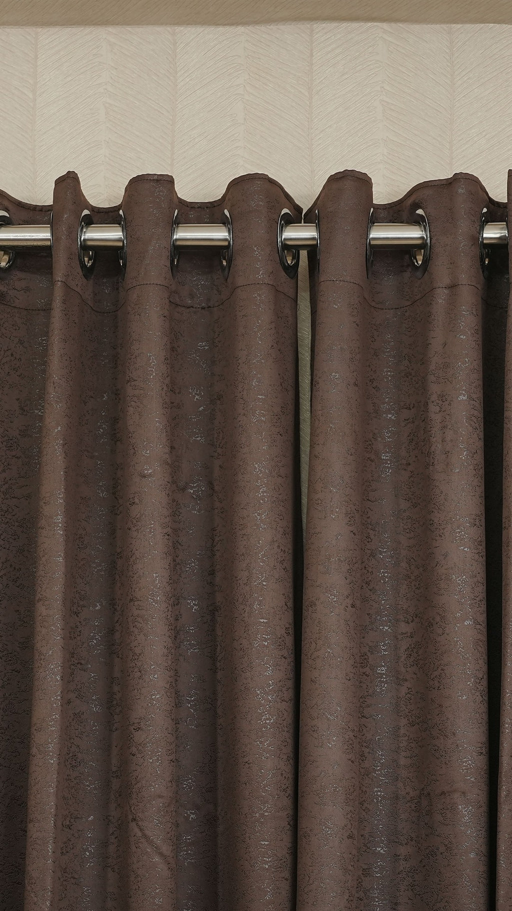 Coffee Brown Color Blackout Curtains with Embossed Design – Elegant, Functional &amp; Affordable Luxury