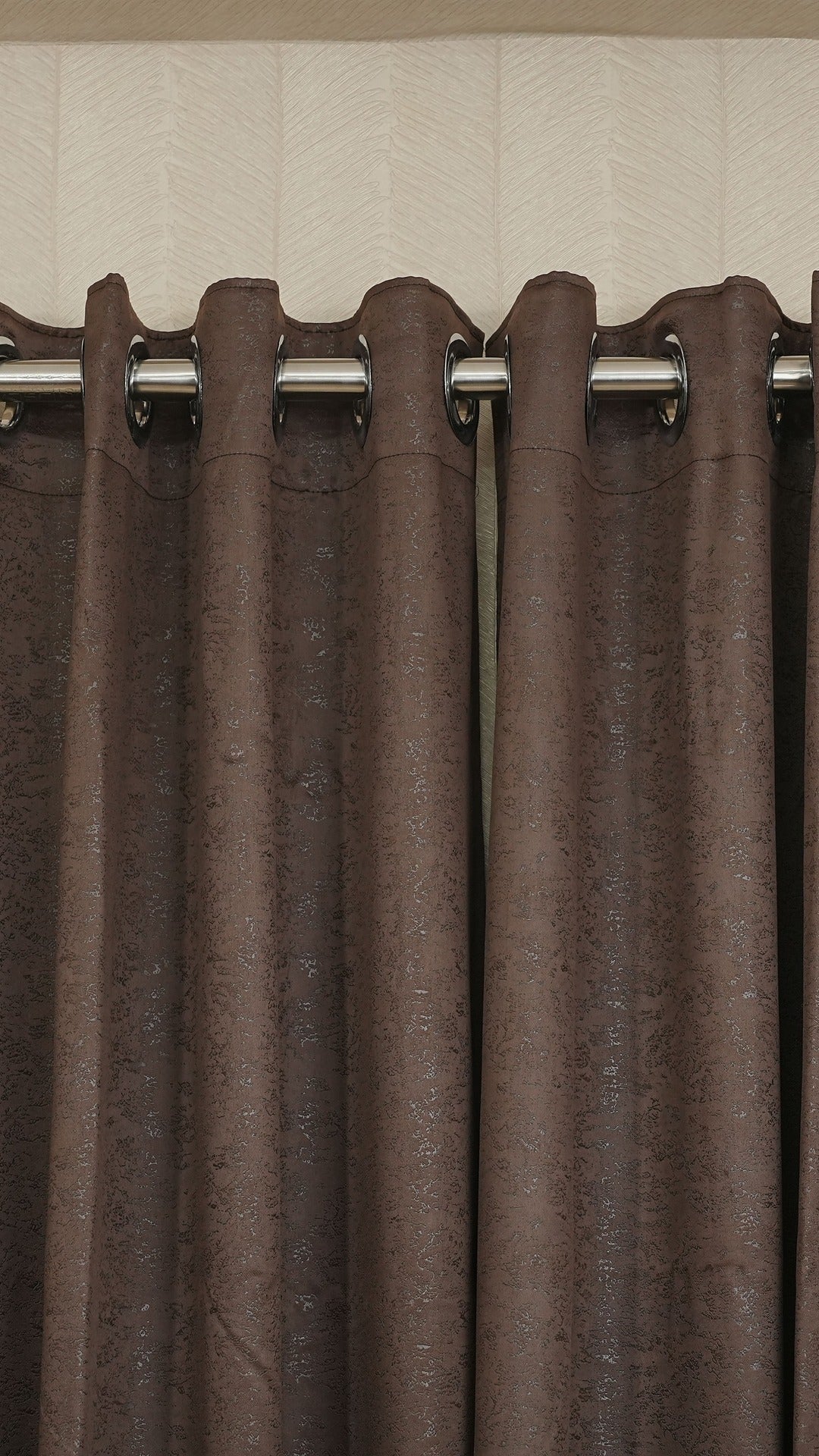 Coffee Brown Color Blackout Curtains with Embossed Design – Elegant, Functional &amp; Affordable Luxury