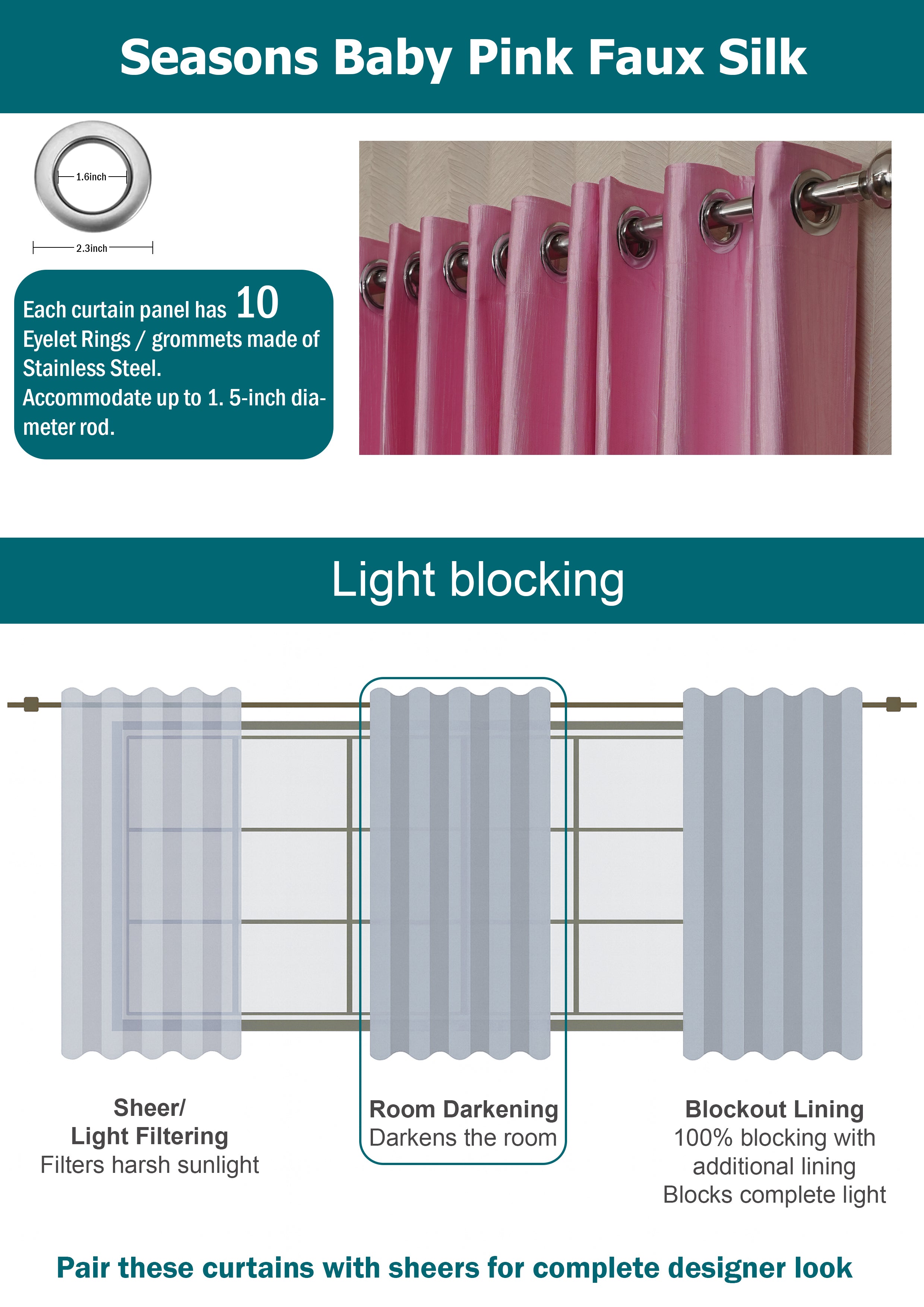 Branded Pink Colour Crush Fabric Semi-Blackout Curtains  Soft | Elegant | Bestseller