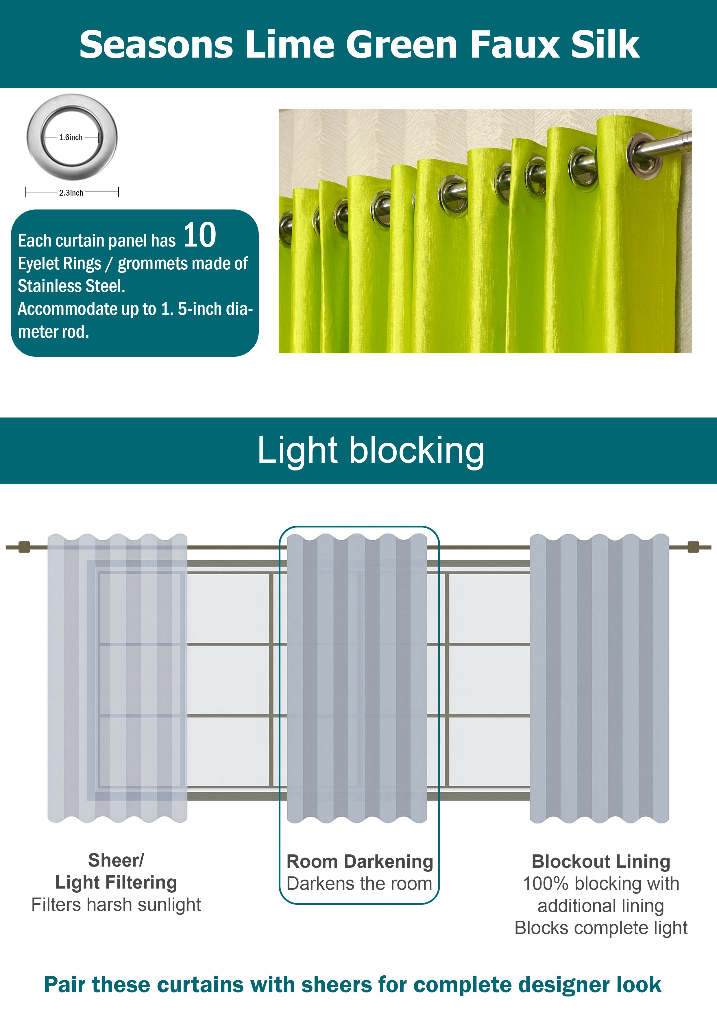 Branded Lime Green Colour Crush Fabric Semi-Blackout Curtains  Fresh | Vibrant | Bestseller