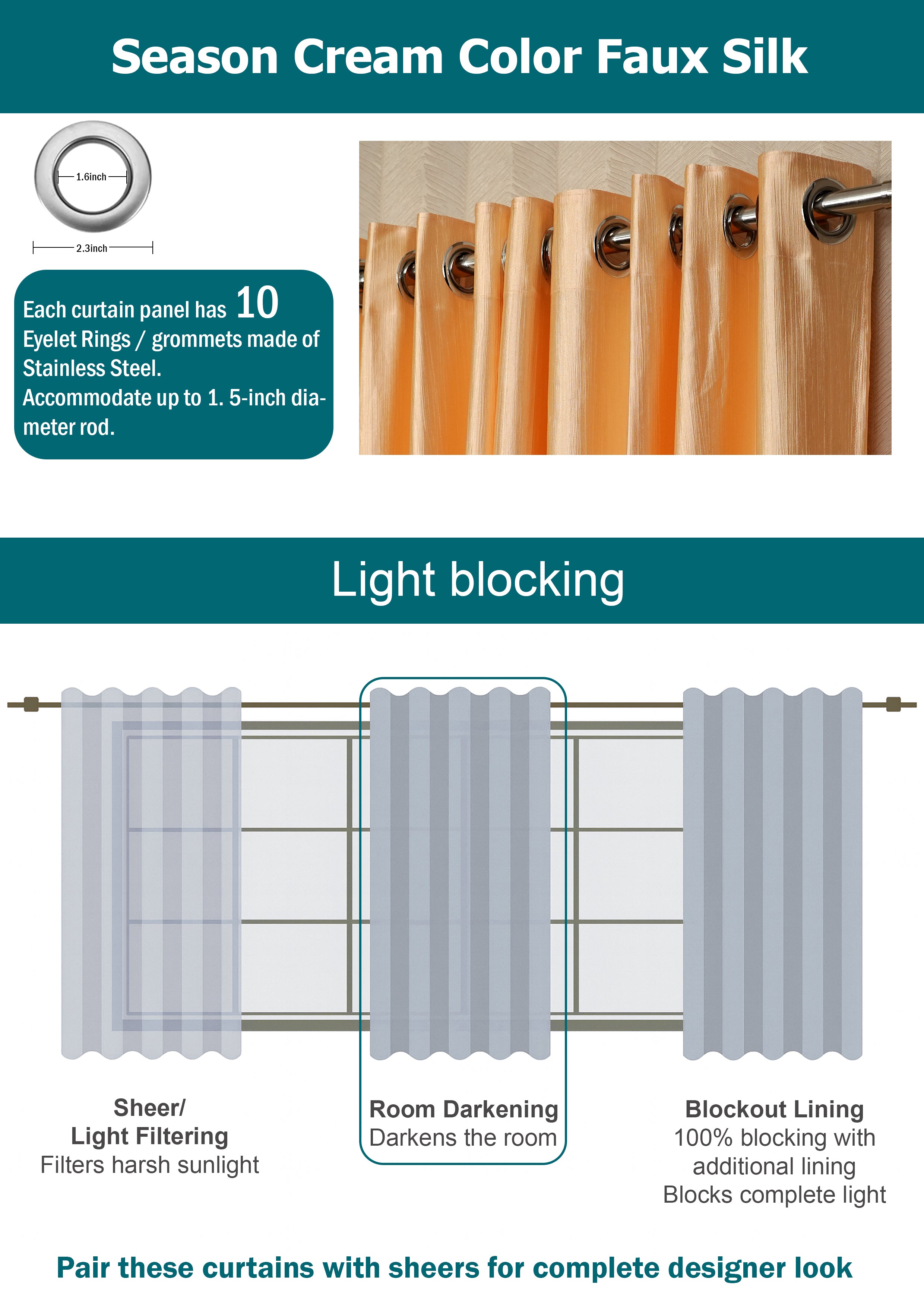 🪟 Branded Dark Cream Colour Crush Fabric Semi-Blackout Curtains  Warm | Elegant | Bestseller