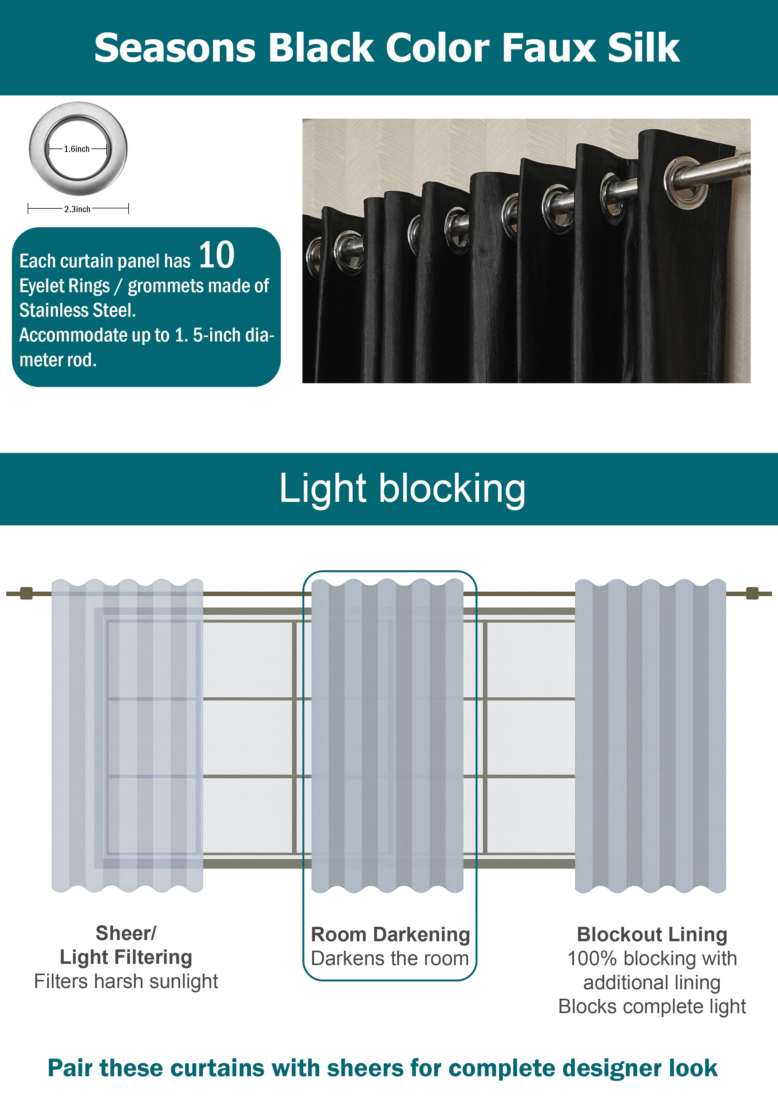 🪟 Branded Black Colour Crush Fabric Semi-Blackout Curtains  Premium | Stylish | Salon Favourite | Bestseller