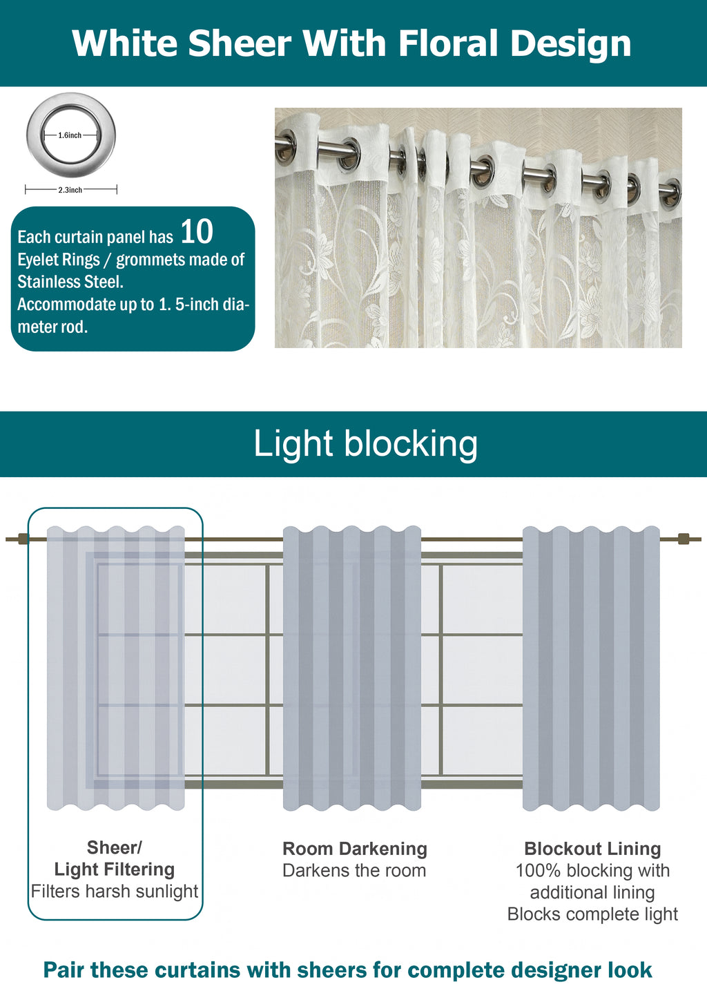 🪟 White Sheer Curtains – Soft Warm Light Filtering  Light | Elegant | Bestseller