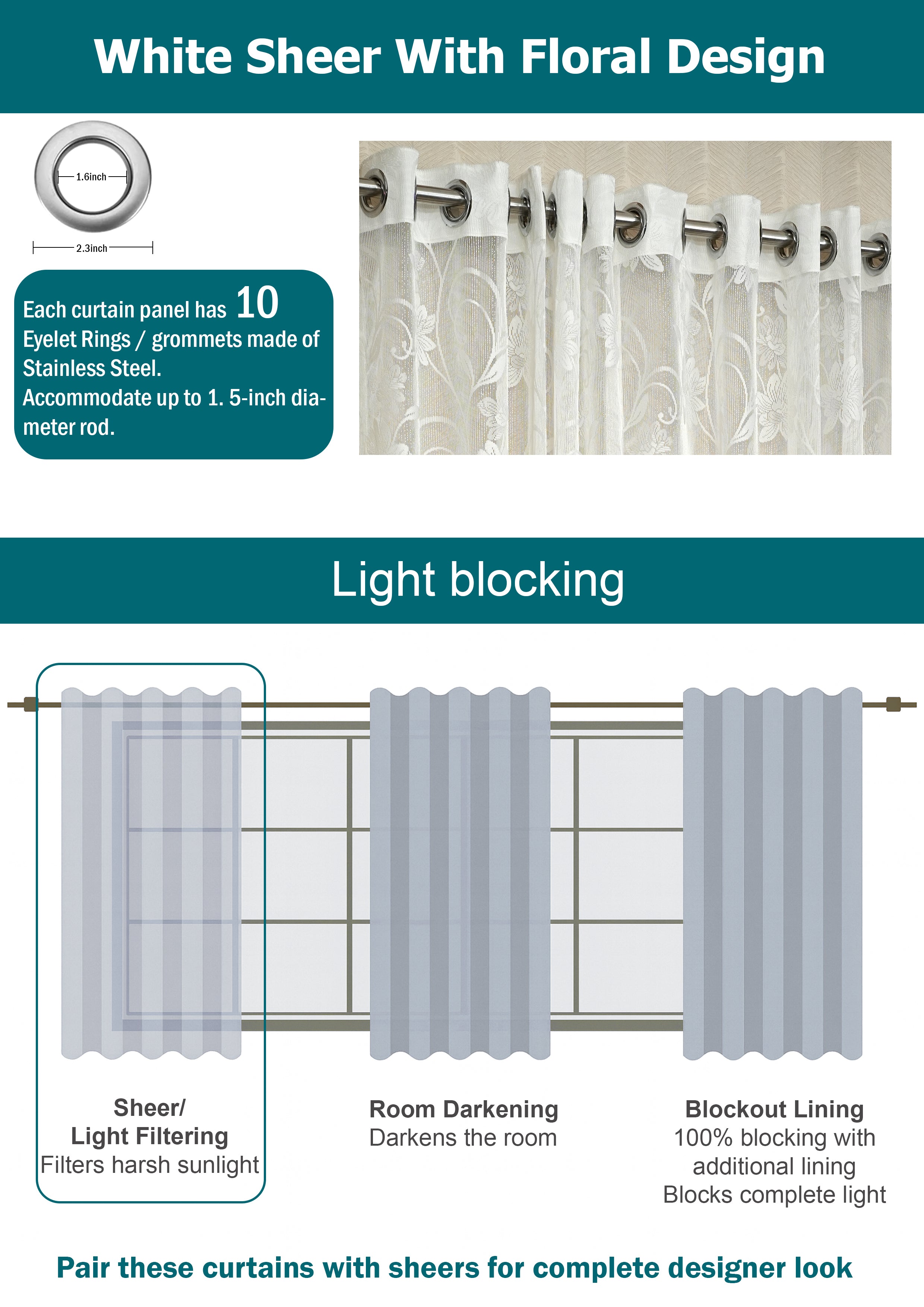 🪟 White Sheer Curtains – Soft Warm Light Filtering  Light | Elegant | Bestseller