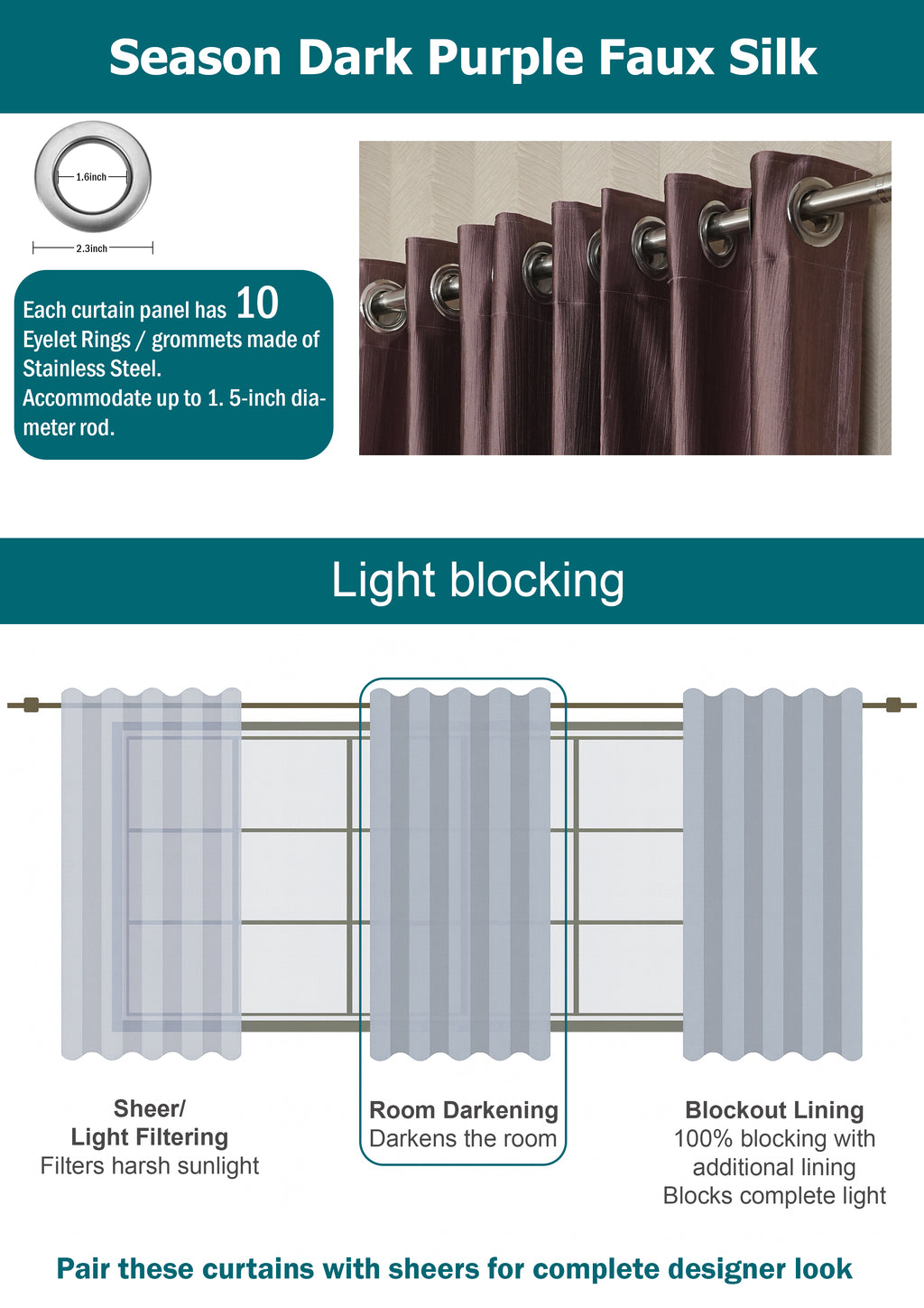 Branded Purple Colour Crush Fabric Semi-Blackout Curtains  Royal | Elegant | Bestseller