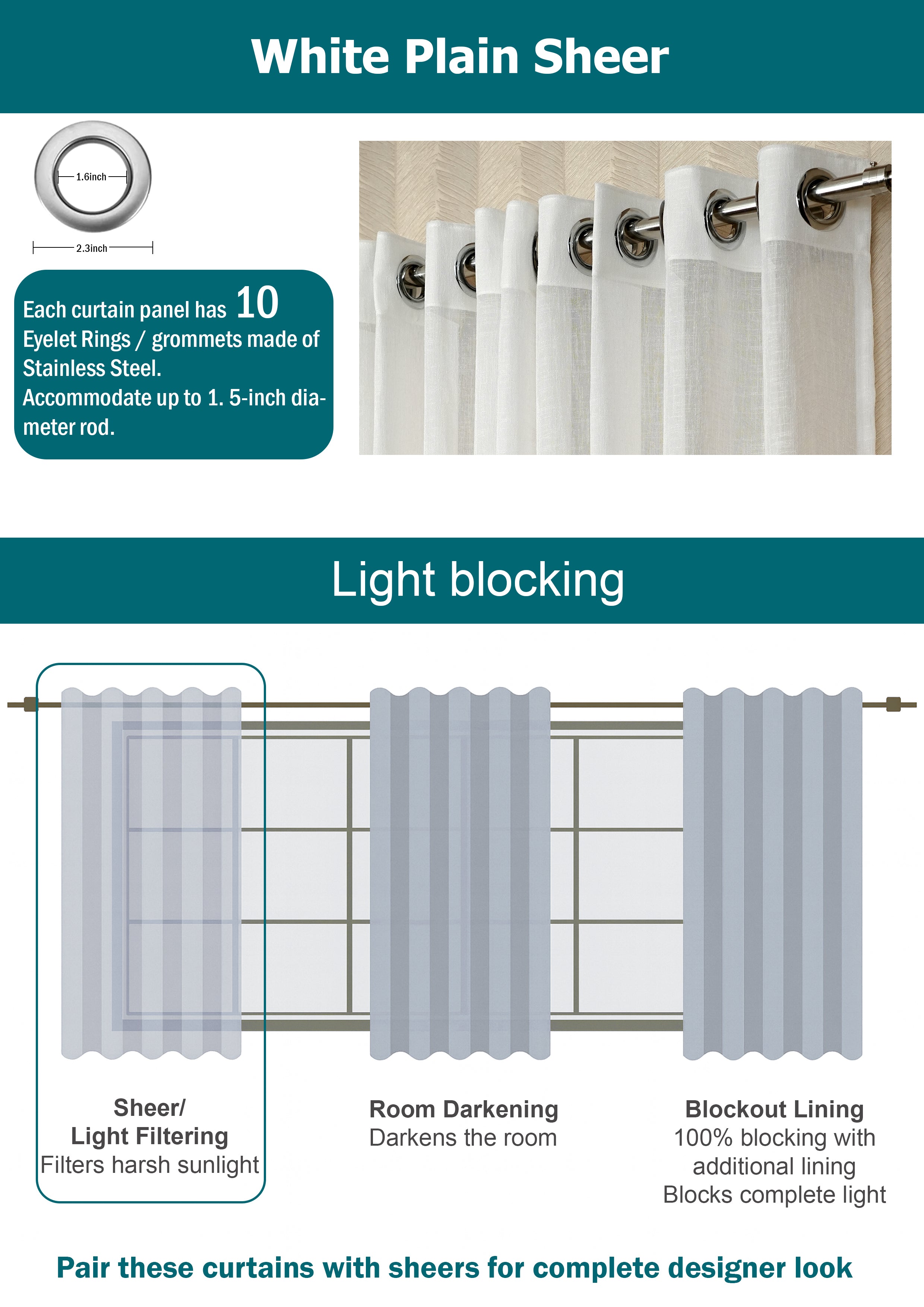 🪟  Plain White Sheer Curtains – Soft Light Filtering  Minimal | Airy | Bestseller