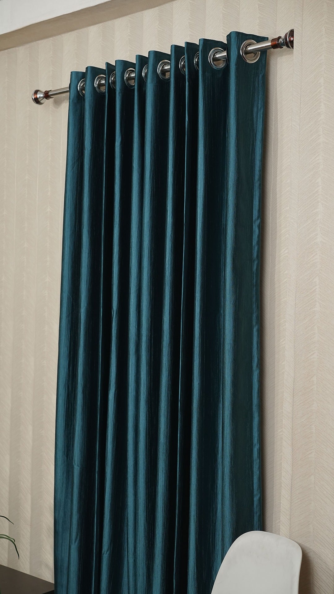Sea Green Curtains for Living Room | Crush Fabric Semi-Blackout