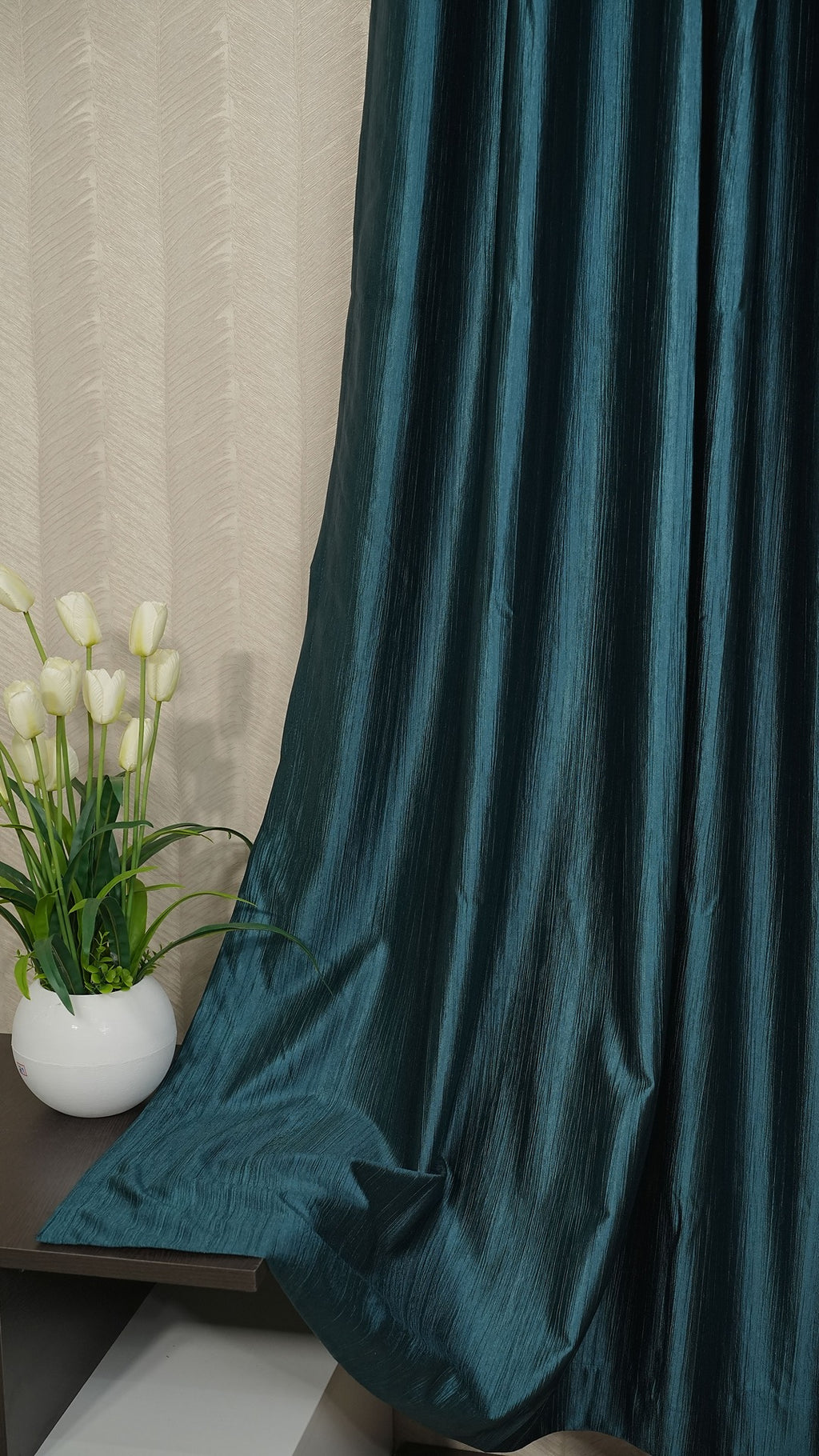 Sea Green Curtains for Living Room | Crush Fabric Semi-Blackout