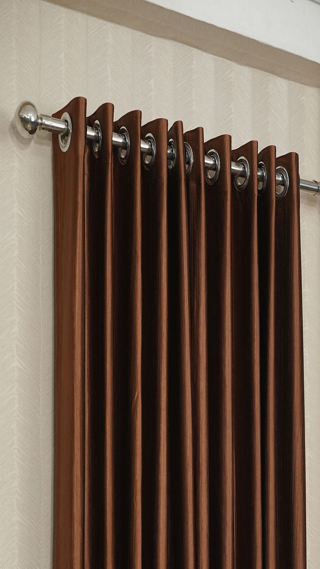 Brown Colour Crush Fabric Semi-Blackout Curtains  Warm | Elegant | Bestseller