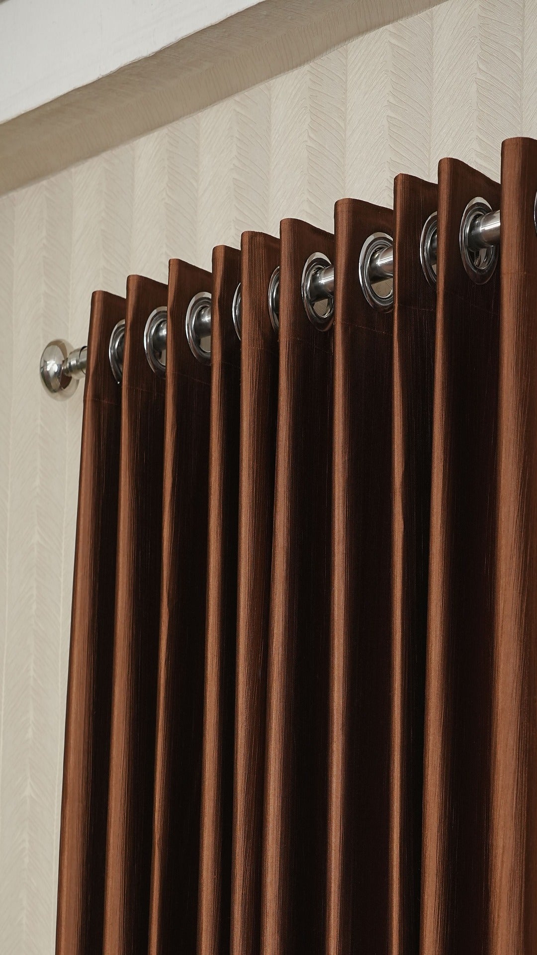 Brown Colour Crush Fabric Semi-Blackout Curtains  Warm | Elegant | Bestseller